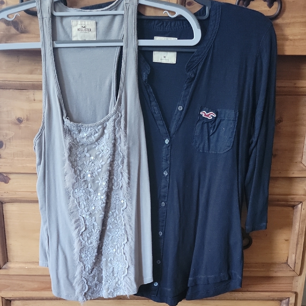 Hollister Blue and Gray Top Bundle